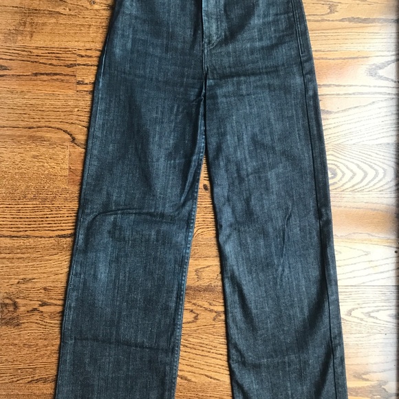 APIECE APART Raw Denim Dark Rinse Flare Jeans - Picture 2 of 5